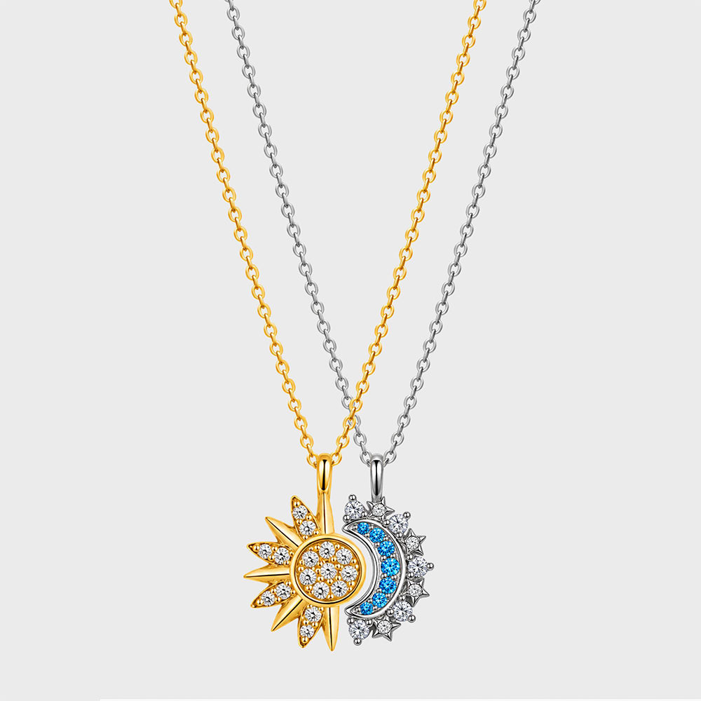 Sun and Moon Necklace,Magnetic Pendant Necklace for Couples