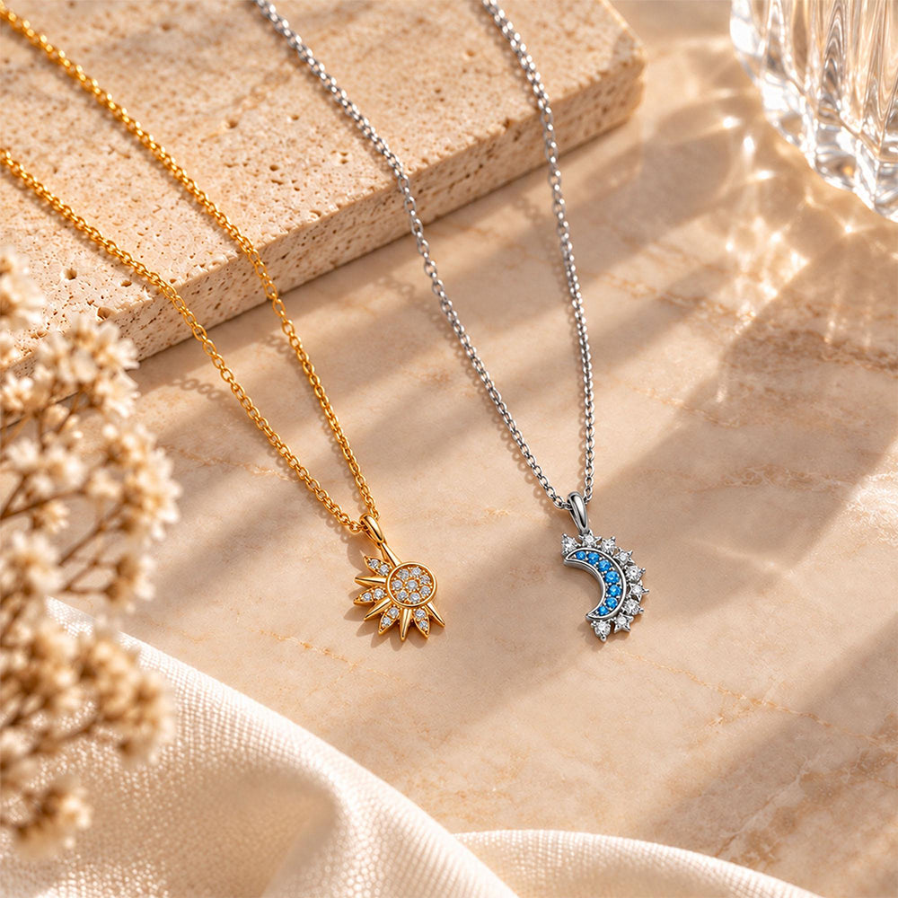 Sun and Moon Necklace,Magnetic Pendant Necklace for Couples